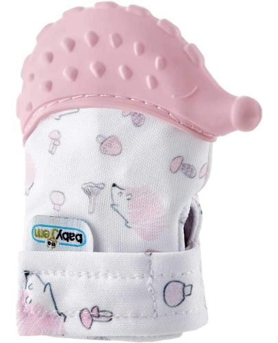 Ръкавица за чесане на зъбки BabyJem - Таралеж, Pink - 1
