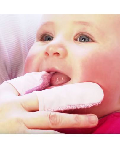 Ръкавица за чесане на зъбки BabyJem - Розова - 3