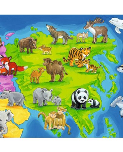 Пъзел Ravensburger от 30 части - Карта с животните по света - 5