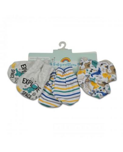 Ръкавици за новородено Cangaroo - Kay, 3 чифта, сини - 2