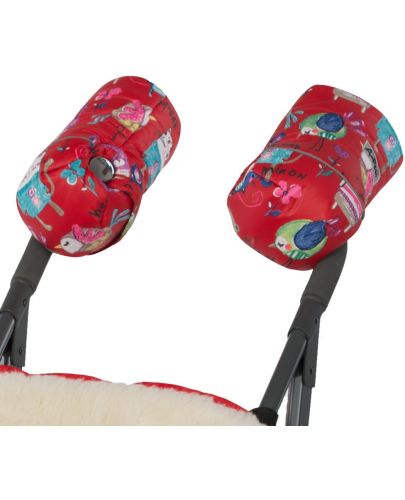 Ръкавици за количка Baby Koala, червени с рисунки - 3