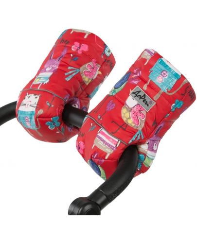 Ръкавици за количка Baby Koala, червени с рисунки - 1