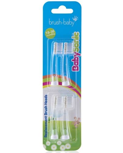 Резервни накрайници за четка за зъби Brush Baby - Sonic1 18-36 месеца, 4 броя - 1