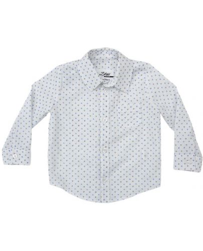 Риза Zinc - Бяла със сини драски, 74 cm - 1