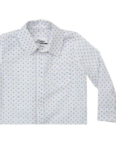 Риза Zinc - Бяла със сини драски, 92 cm - 2