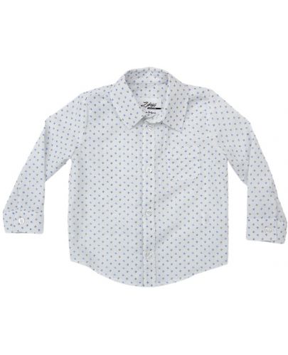 Риза Zinc - Бяла със сини драски, 68 cm - 1