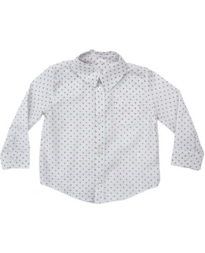 Риза Zinc - Бяла с бордо драски, 86 cm - 1