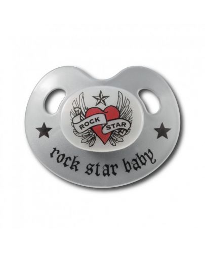 Rock Star Baby Залъгалка Сърце с крила силикон, в кутийка р-р 2 - 1