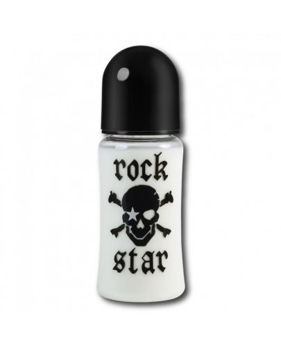 Rock Star Baby Стъклено шише с широк силиконов биберон 230 мл - Пират - 1