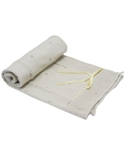 Бебешко одеяло с панделка EKO - Бежово, 80 х 70 cm - 1