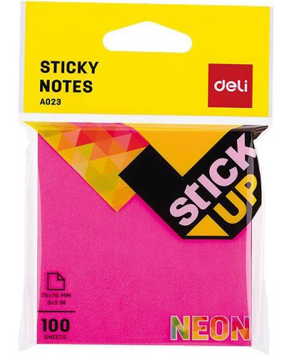 Самозалепващи листчета Deli Stick Up - EA02302, неон, розови - 1