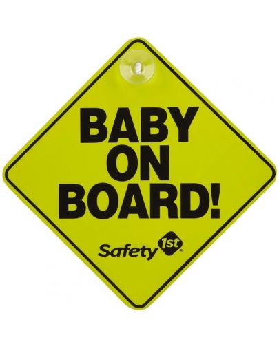 Safety  1st табелка за стъкло Baby on board - жълта - 1