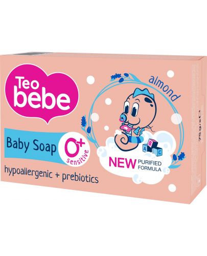 Сапун Teo Bebe - Бадемово масло и пребиотик, 75 g - 1