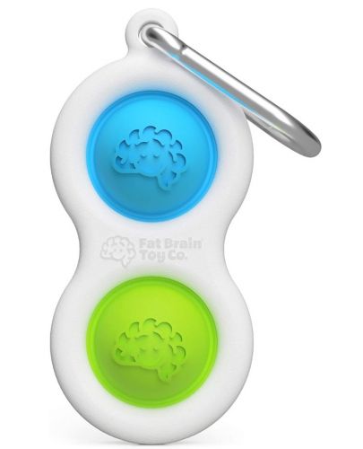 Сензорна играчка-ключодържател Tomy Fat Brain Toys - Simple Dimple, синя/зелена - 1