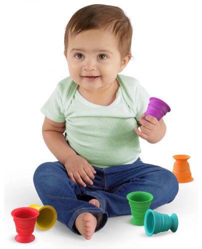 Сензорни играчки за баня Baby Einstein - Stack & Squish Cups - 2