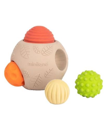 Сензорни топки Miniland - Eco Big Sensory Balls, 5 броя - 1