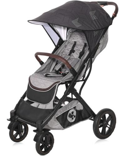 Сенник за детска количка Lorelli - Линии, Black & Mint - 1