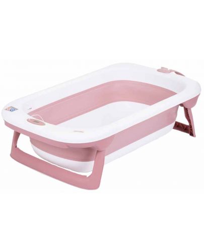 Сгъваема вана с термометър Chipolino - Корал, 87 cm, розова - 1