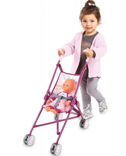 Сгъваема количка за кукли Smoby, розова - 2