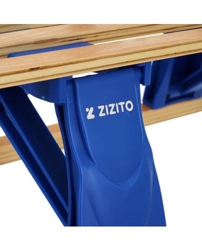 Сгъваема дървена шейна с облегалка - Zizito Olwen, синя - 6