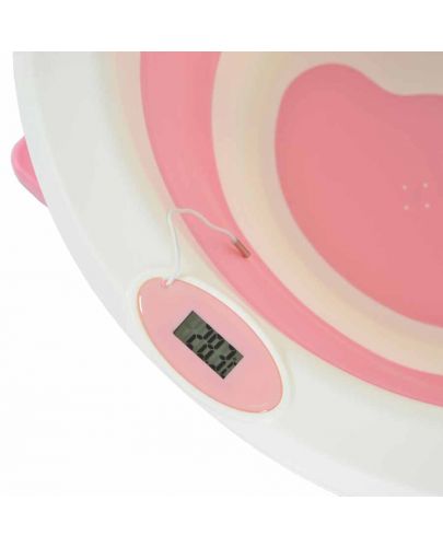 Сгъваема вана с дигитален термометър Cangaroo - Terra, pink - 5
