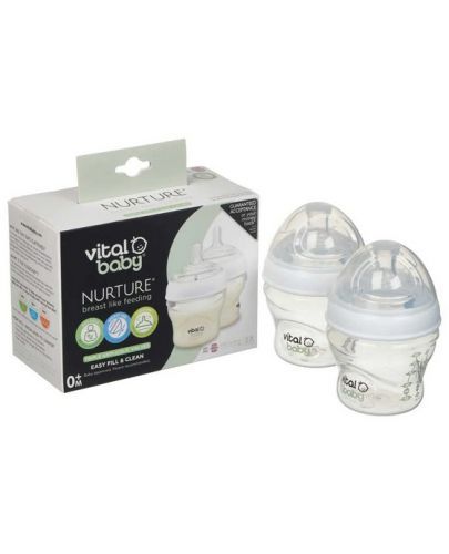 Шишета за хранене Vital Baby - Anti-Colic, 150 ml, 0+ месеца, 2 броя - 1