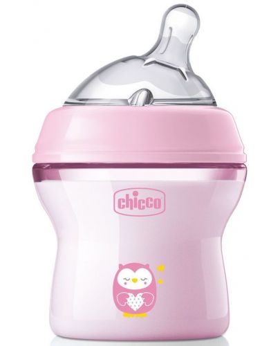 Шише Chicco - Natural Feeling, 1 капка, 150 ml, за момиче - 1