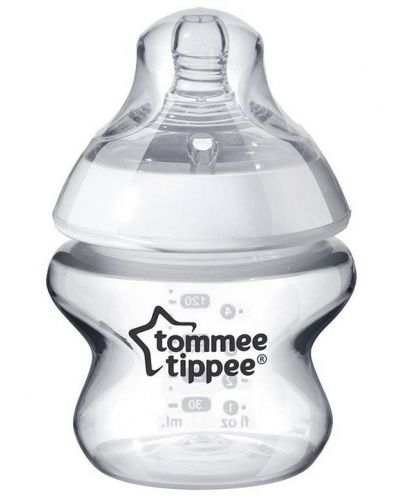 Бебешко стъклено шише Tommee Tippee Easi Vent - 150 ml, с биберон 1 капка - 1