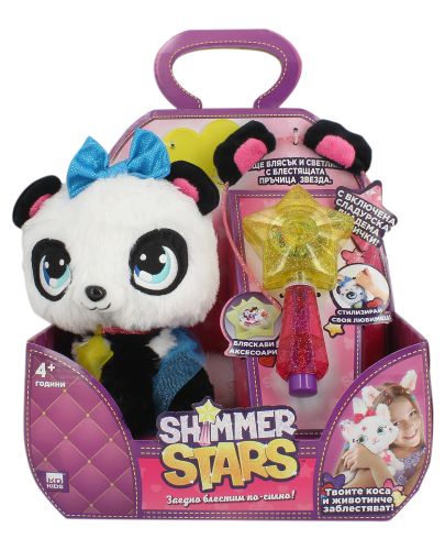 Плюшена играчка Shimmer Stars - Панда Пикси, с аксесоари - 1