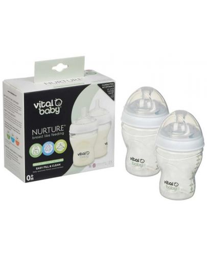 Шишета за хранене Vital Baby - Anti-Colic, 240 ml, 0+ месеца, 2 броя - 1