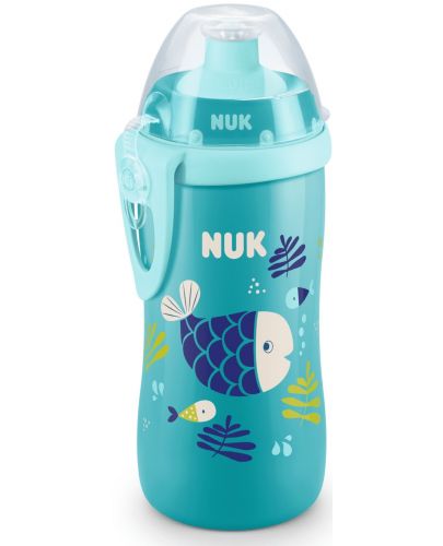 Шише с клапа Nuk Junior Cup - Chameleon, 300 ml,  за момче - 1