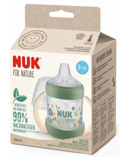 Шише за сок със силиконов накрайник NUK for Nature - 150 ml, зелено - 2