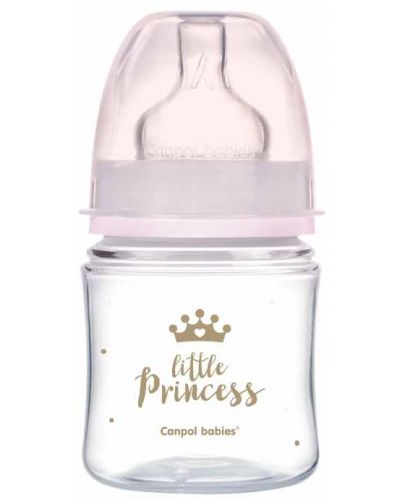 Антиколик шише Canpol Easy Start - Royal Baby, 120 ml, розово - 1