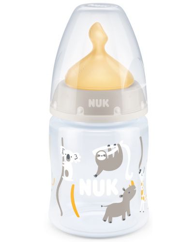 Шише Nuk First Choice - Temperature control, с каучуков биберон, 150 ml, бяло, животни - 1