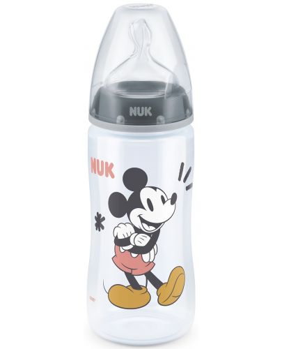 Шише Nuk First Choice - Mickey Mouse, със силиконов биберон, 300 ml, за момче - 1