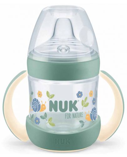 Шише за сок със силиконов накрайник NUK for Nature - 150 ml, зелено - 1