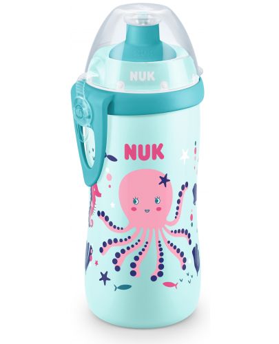 Шише с клапа Nuk Junior Cup - Chameleon, 300 ml,  за момиче - 1