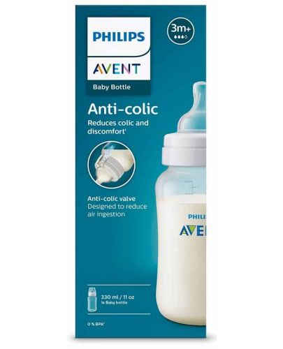 Шише Philips Avent - Classic, Anti-colic, PP, 330 ml  - 3