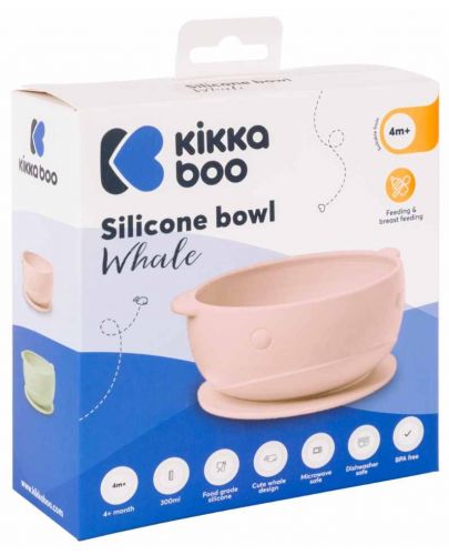 Силиконова купа KikkaBoo - Whale, Pink - 4