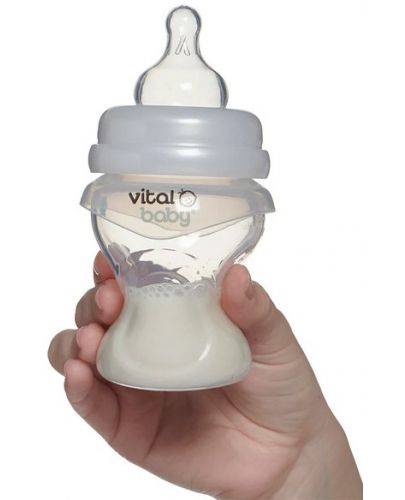 Силиконово шише за подпомагане на храненето Vital Baby  - Anti-Colic, 150 ml, 0+ месеца - 3