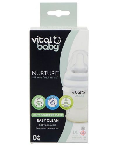 Силиконово шише за подпомагане на храненето Vital Baby  - Anti-Colic, 150 ml, 0+ месеца - 6