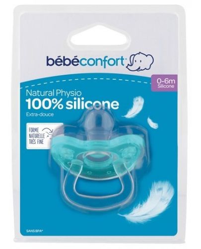 Силиконова залъгалка Bebe Confort - 0-6м, асортимент - 4
