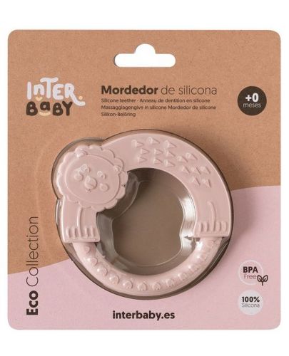 Силиконова гризалка Interbaby - Лъвче, розова - 3