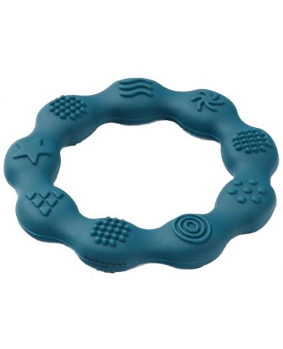 Силиконова гризалка Babyono - Ring, синя - 1