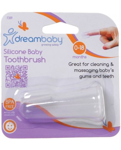 Силиконов накрайник за миене на зъби Dreambaby - 0-18 месеца - 3