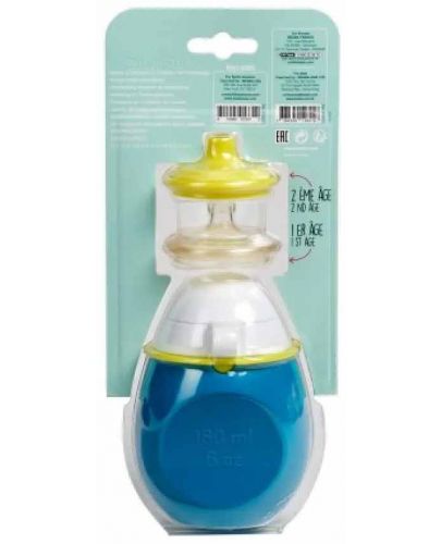 Силиконово шише за многократна употреба Beaba - BabySqueez, 180 ml, Синьо - 7
