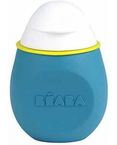 Силиконово шише за многократна употреба Beaba - BabySqueez, 180 ml, Синьо - 1