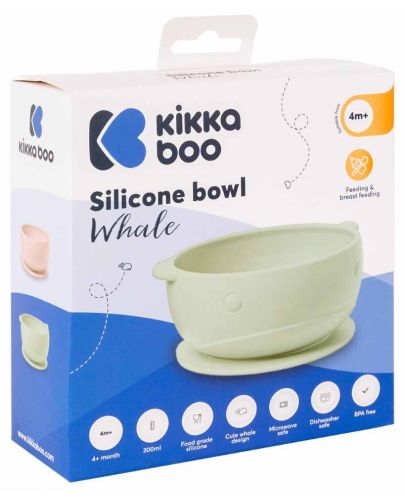 Силиконова купа KikkaBoo - Whale, Mint - 4