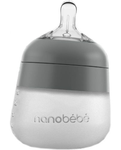 Силиконова бутилка Nanobebe - Flexy, 150 ml, сива - 1