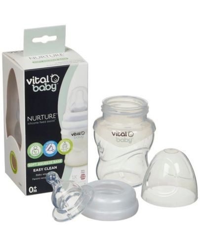 Силиконово шише за подпомагане на храненето Vital Baby  - Anti-Colic, 150 ml, 0+ месеца - 5